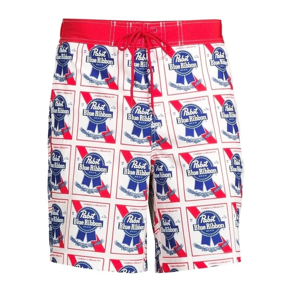 pabst blue ribbon Other - Pabst Blue Ribbon all over print swim trunks size s